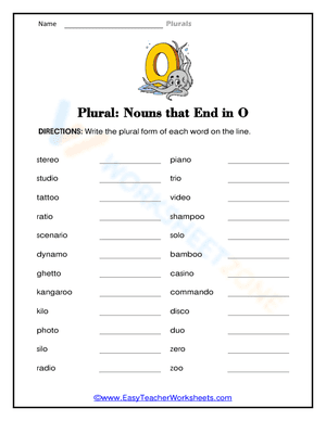 Nouns that End in O