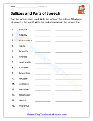 Suffixes and Parts of Speech