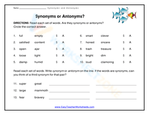 Think It Up: Synonyms Or Antonyms ?