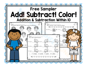 Addition - Subtraction - Color worksheets