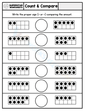 Count and compare - comparison symbols practice