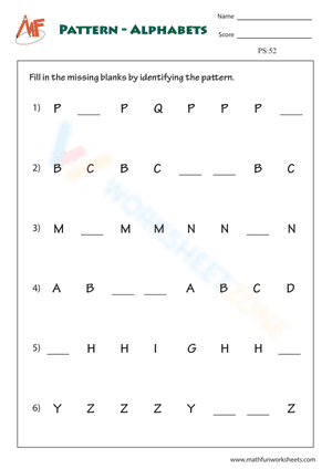 Letter pattern worksheets