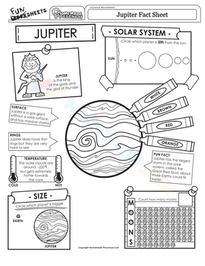 Jupiter fact worksheet
