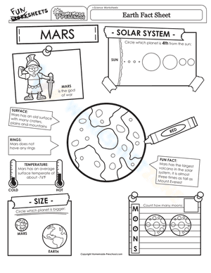 Mars fact worksheet