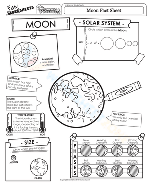 Moon fact worksheet