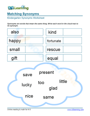 Matching Synonyms 7