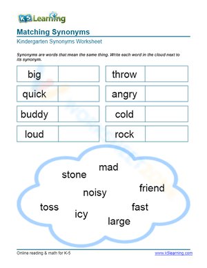 Matching Synonyms 8