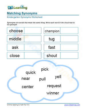 Matching Synonyms 9