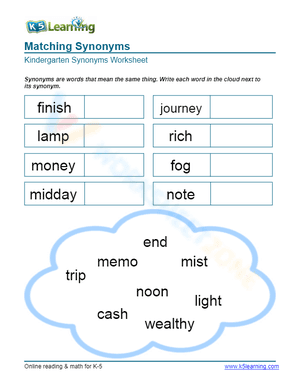 Matching Synonyms 10