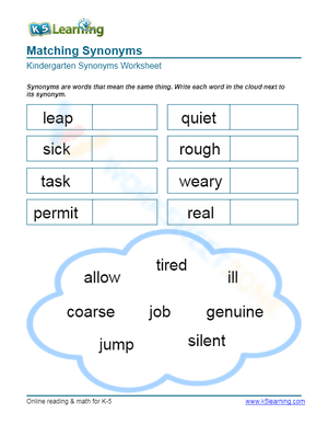 Matching Synonyms 11