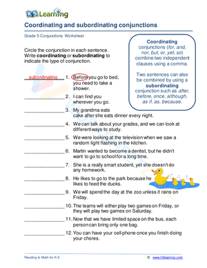 Coordinating and subordinating conjunctions 2