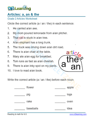 Articles: a, an & the 2
