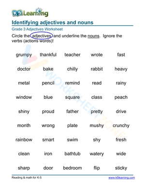 Identifying adjectives and nouns