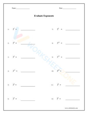 Evaluate Exponents 2
