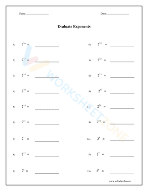 Evaluate Exponents 4