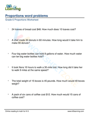 Proportions word problems 2