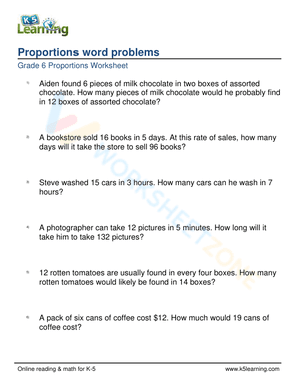 Proportions word problems 3