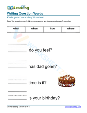 Writing Question Words 5