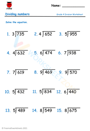 Dividing numbers 5