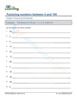 Factoring numbers between 4 and 100 3