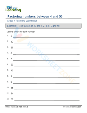 Factoring numbers between 4 and 50 4