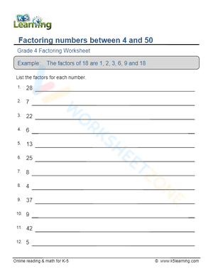 Factoring numbers between 4 and 50 5