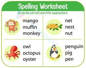 Spelling Worksheet 1