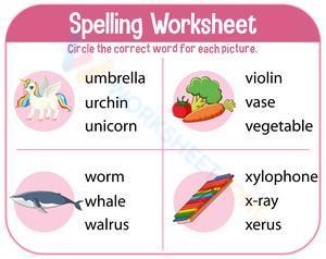 Spelling Worksheet 9