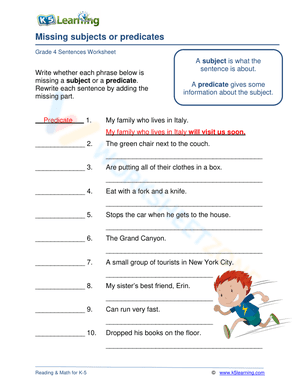 Missing subjects or predicates 3
