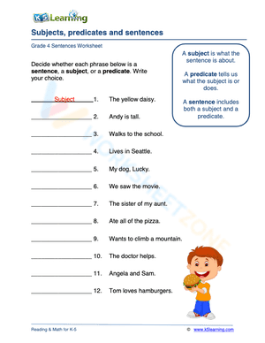 Subjects, predicates and sentences 1
