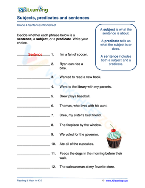 Subjects, predicates and sentences 3