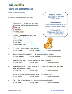 Using the perfect tenses 2