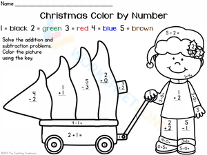 Christmas color by number 1