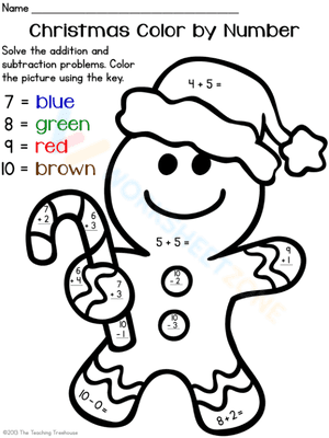 Christmas color by number 3