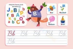 Find, trace and write the cursive B
