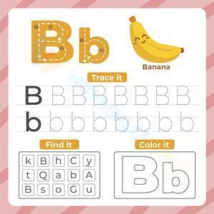 Trace, find, and color letter B