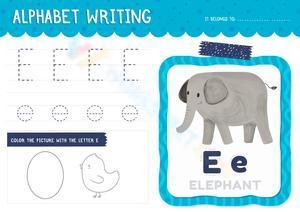 Alphabet writing - Letter E