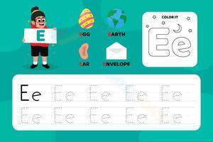 Color and trace letter Ee
