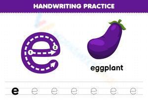 Handwriting practice - e