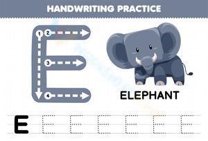 Handwriting practice - E