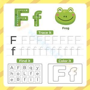 Letter F - Trace, find, and color
