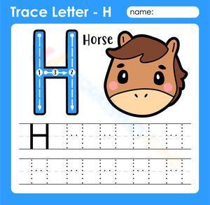 Trace letter H