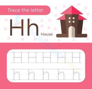 Trace the letter Hh