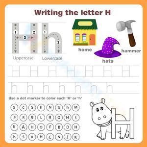 Writing the letter H