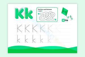 Letter K tracing