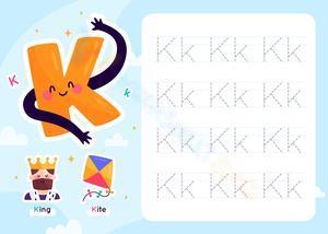 Tracing letter K
