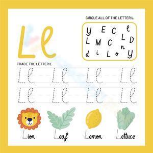 Circle and trace the cursive letter L
