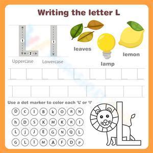 Writing the letter Ll