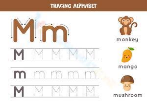 Tracing alphabet M