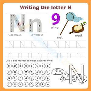 Writing the letter N